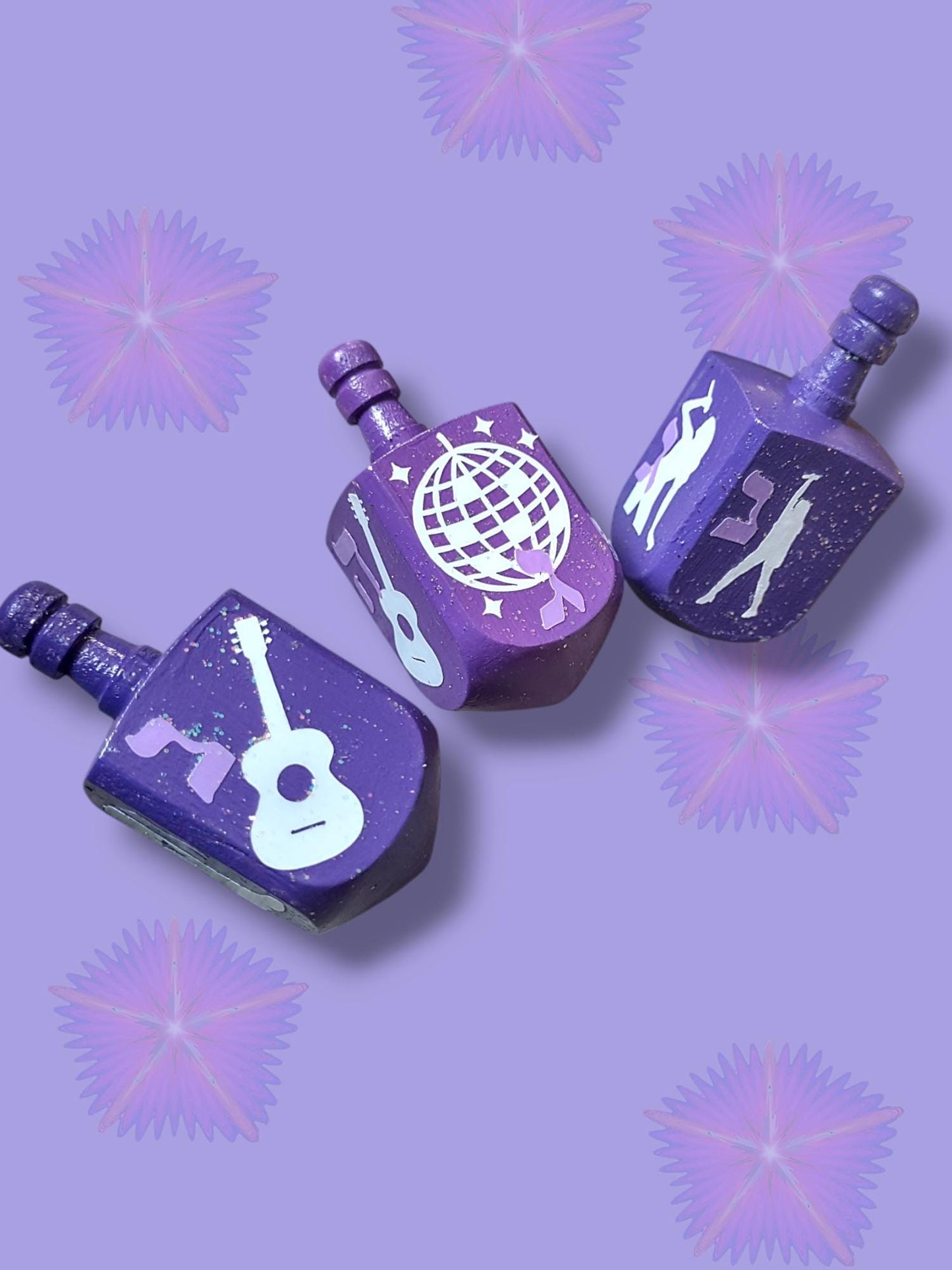 Hand Painted Swiftie Fan Dreidel one of a kind unique Judaica gift Jewish Hanukkah