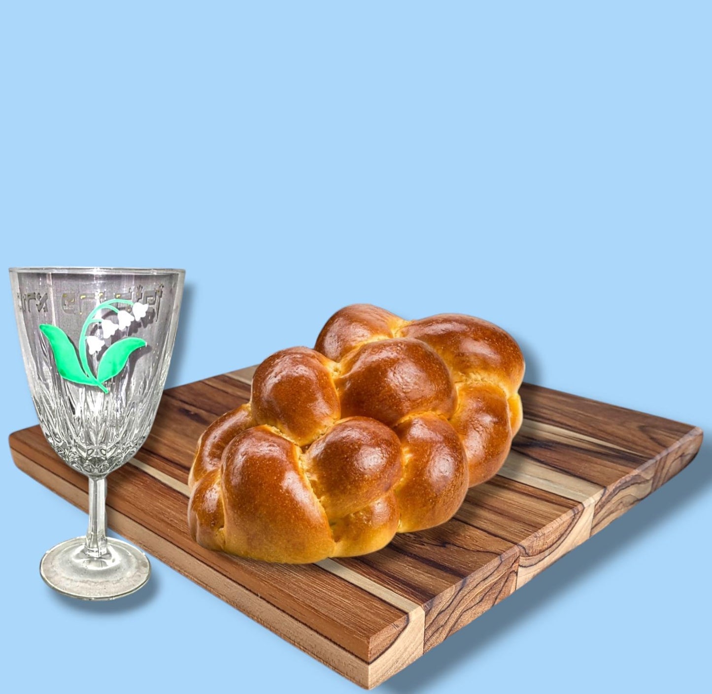 Teak Challah Board Shabbat Shalom Personalized
