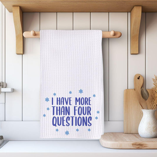 I Have More than Four Questions Passover Waffle Dish Towel