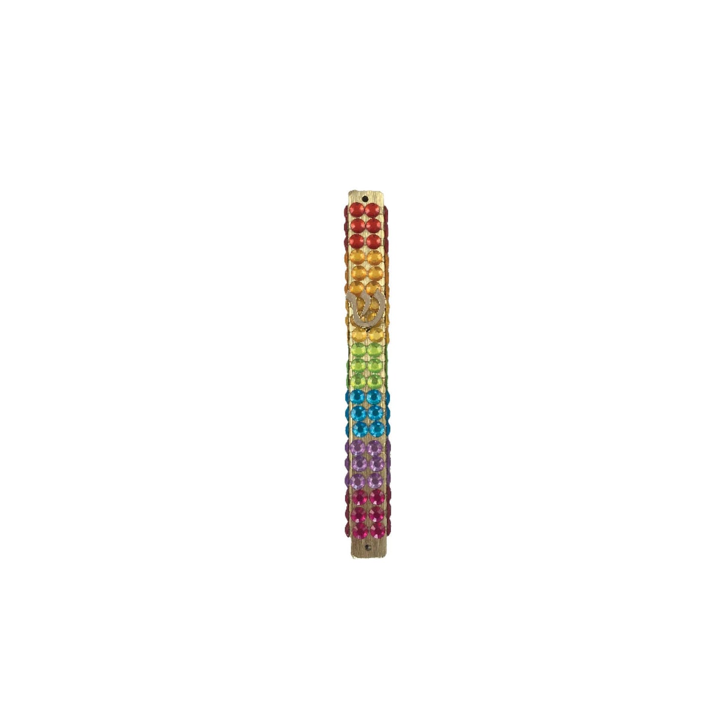 Rainbow Rhinestone Mezuzah Case, LGBTQ Pride Judaica Gift
