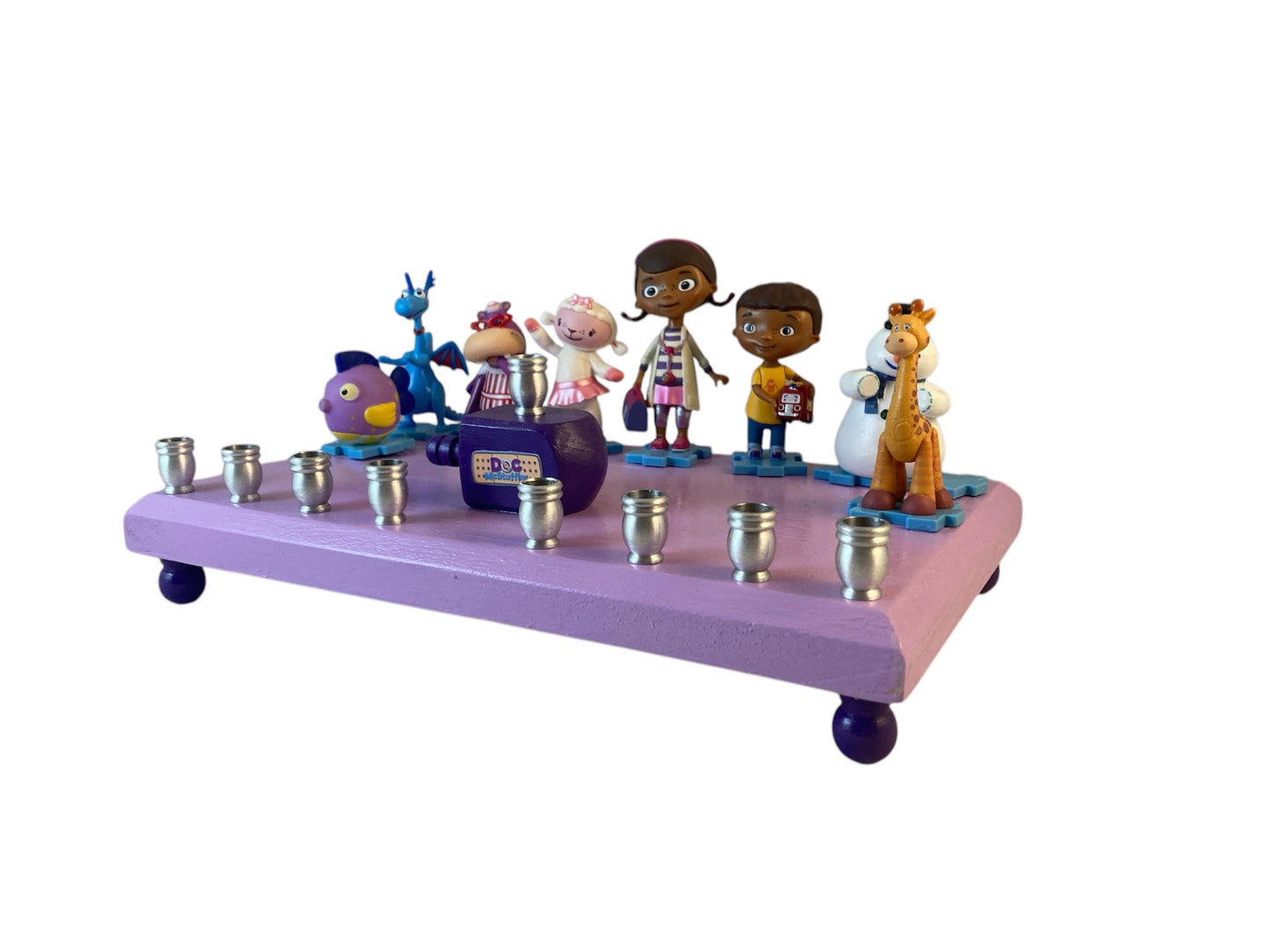 Doc McStuffins Menorah Chanukah Judaica Hanukkiah Plastic Licensed Disney Toy Figures Hospital Dreidel