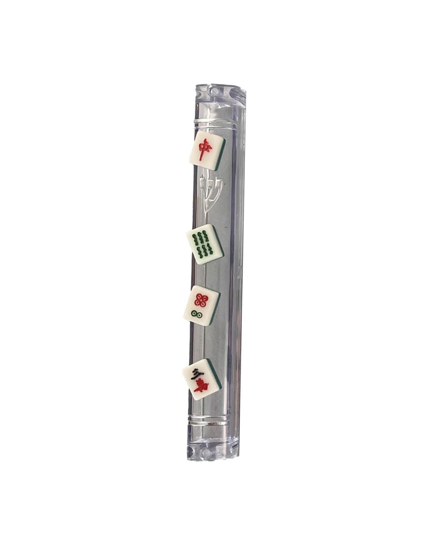 Mahjong Mezuzah Case Acrylic Fun Judaica Home Jewish Gift