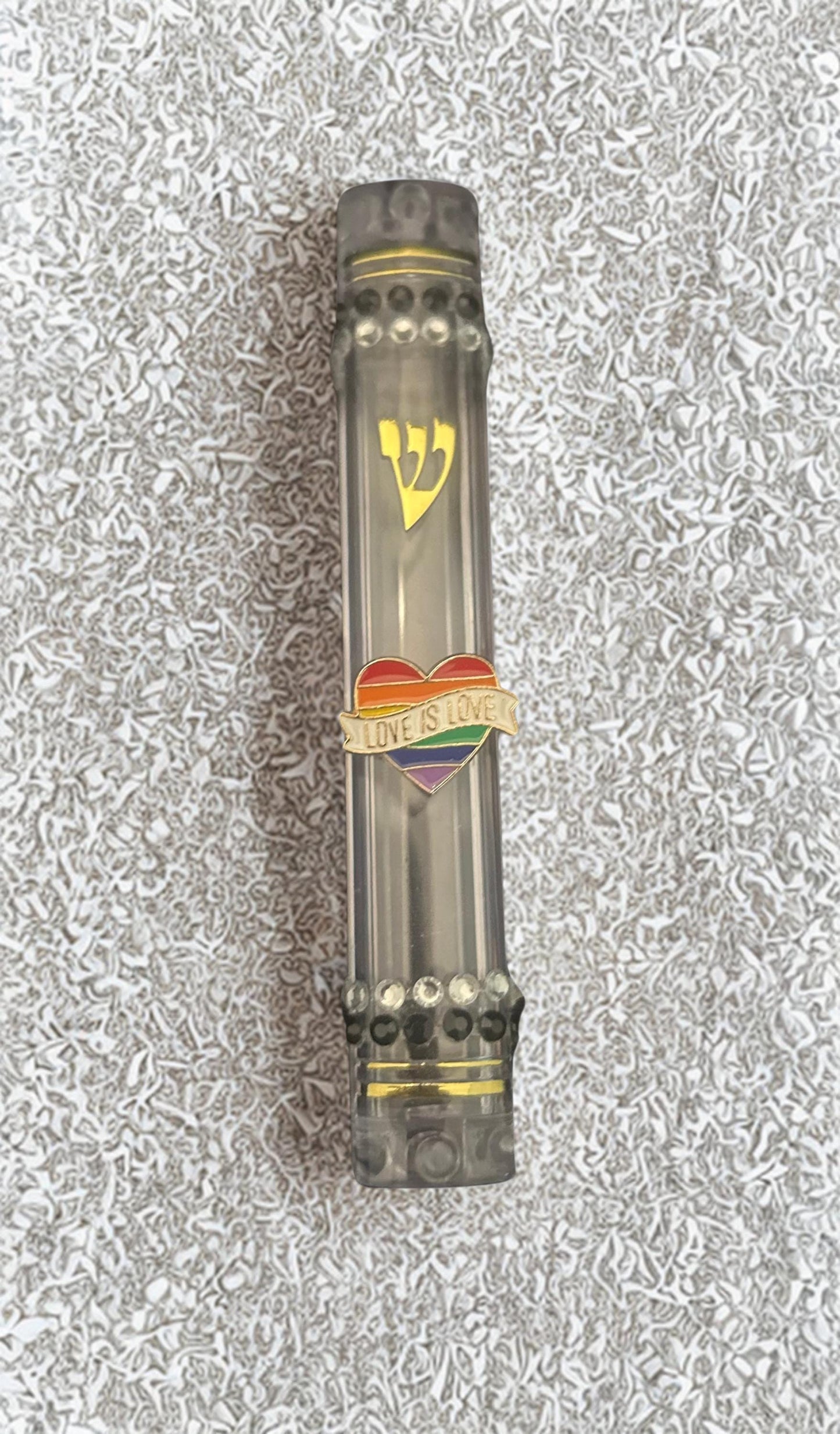 Pride Rainbow Anatomical Heart Mezuzah LGBTQ+ Mezuzah Case non-binary