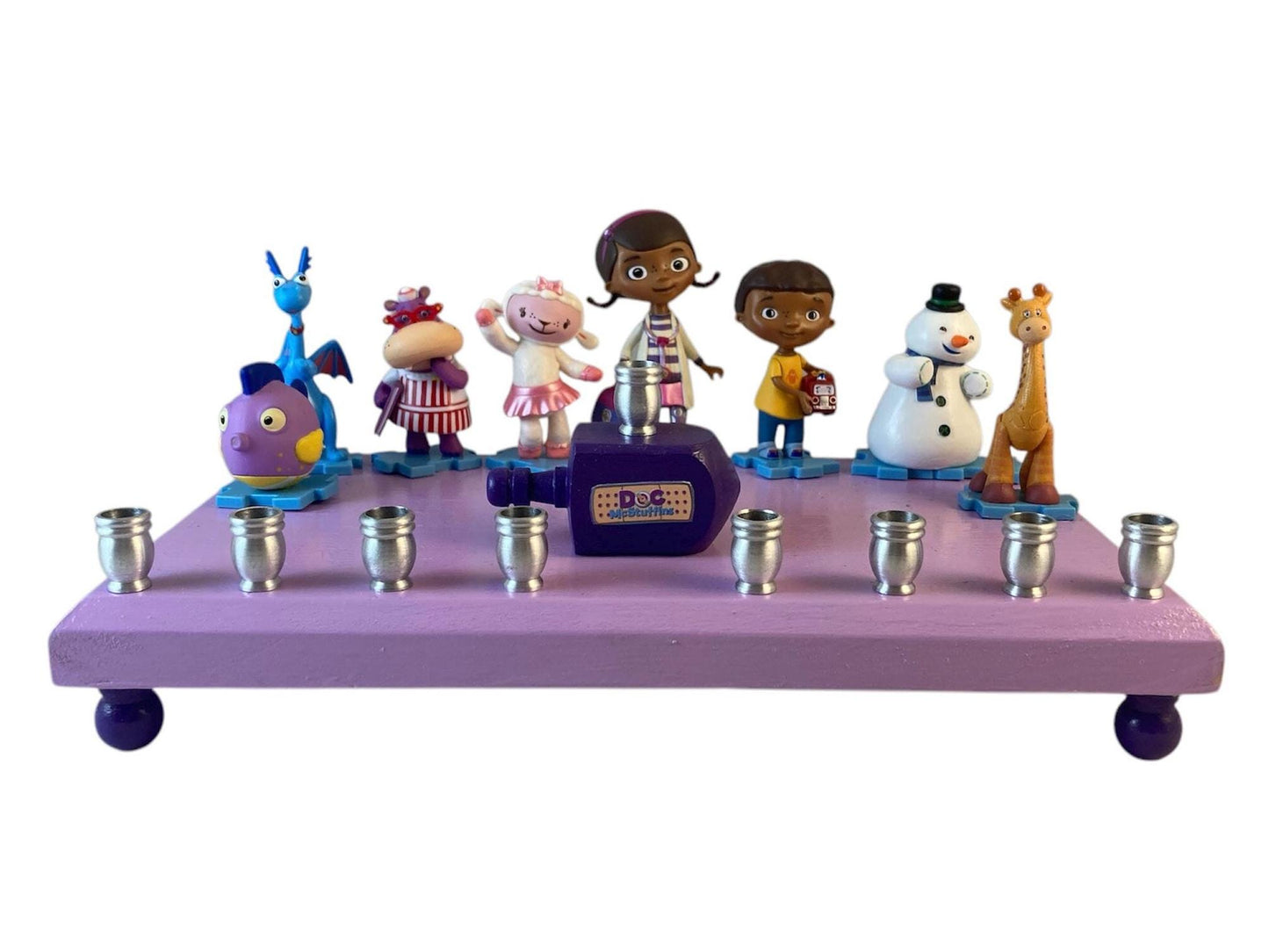 Doc McStuffins Menorah Chanukah Judaica Hanukkiah Plastic Licensed Disney Toy Figures Hospital Dreidel