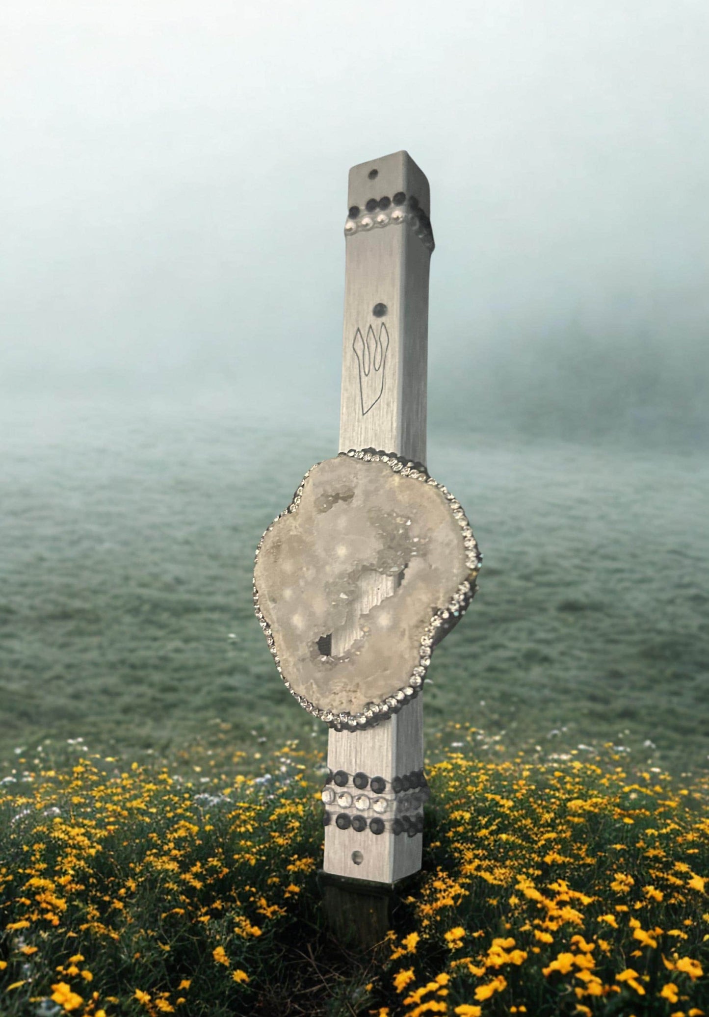 Sparkly Geode Mezuzah Case