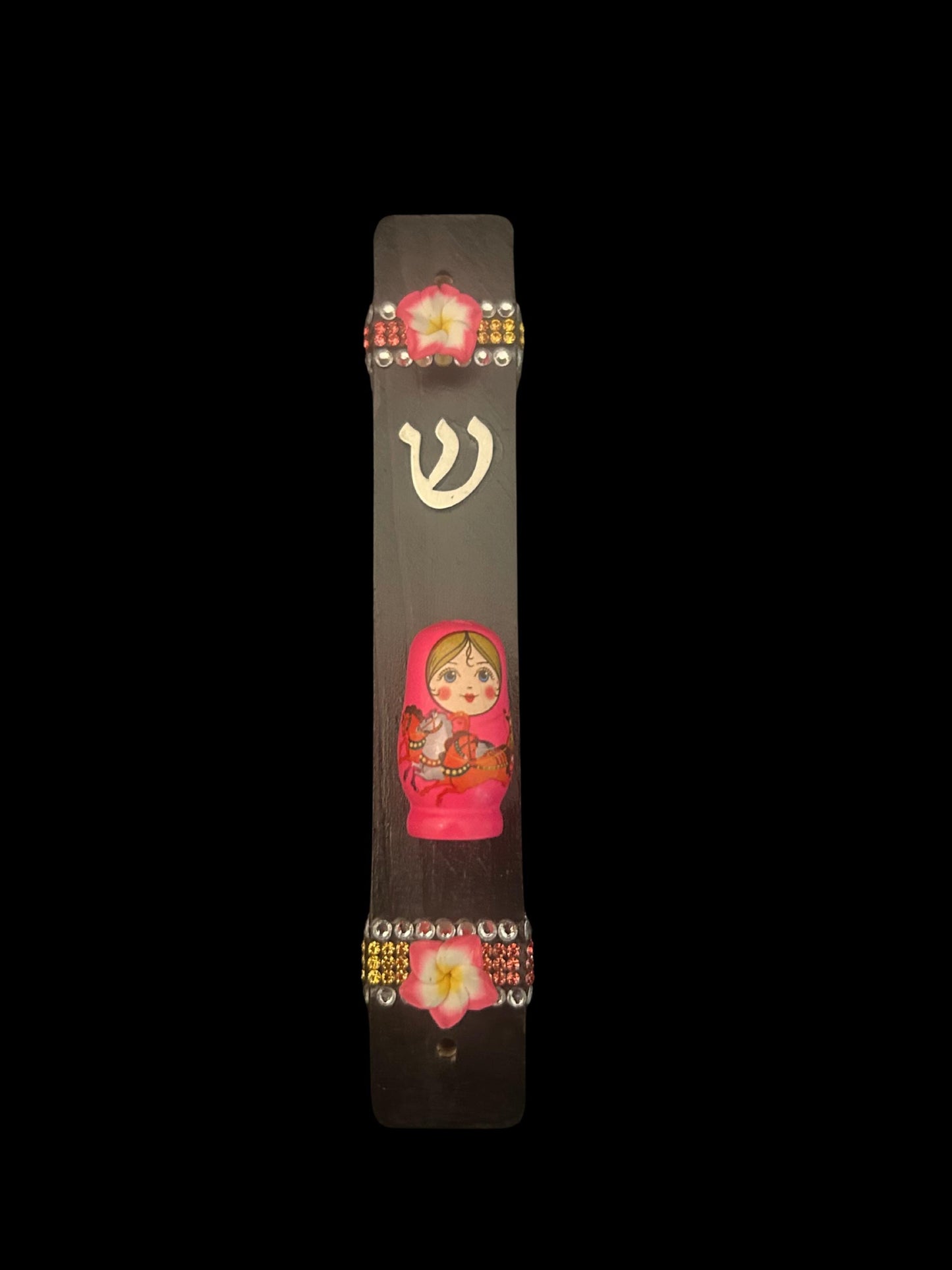 Matryoshka Mezuzah Case Russian Nesting Doll Judaica Flowers