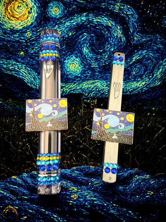Van Gogh Mezuzah: Unique Wood and Aluminum Jewish Home Decor