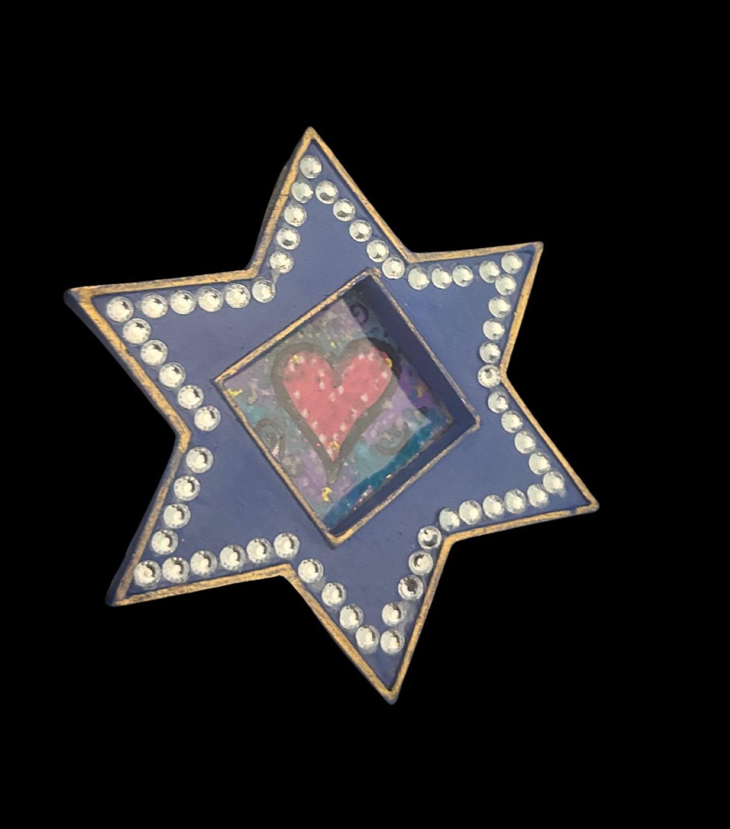 Hand-painted Jewish Star Magnets Star of David Hearts Love