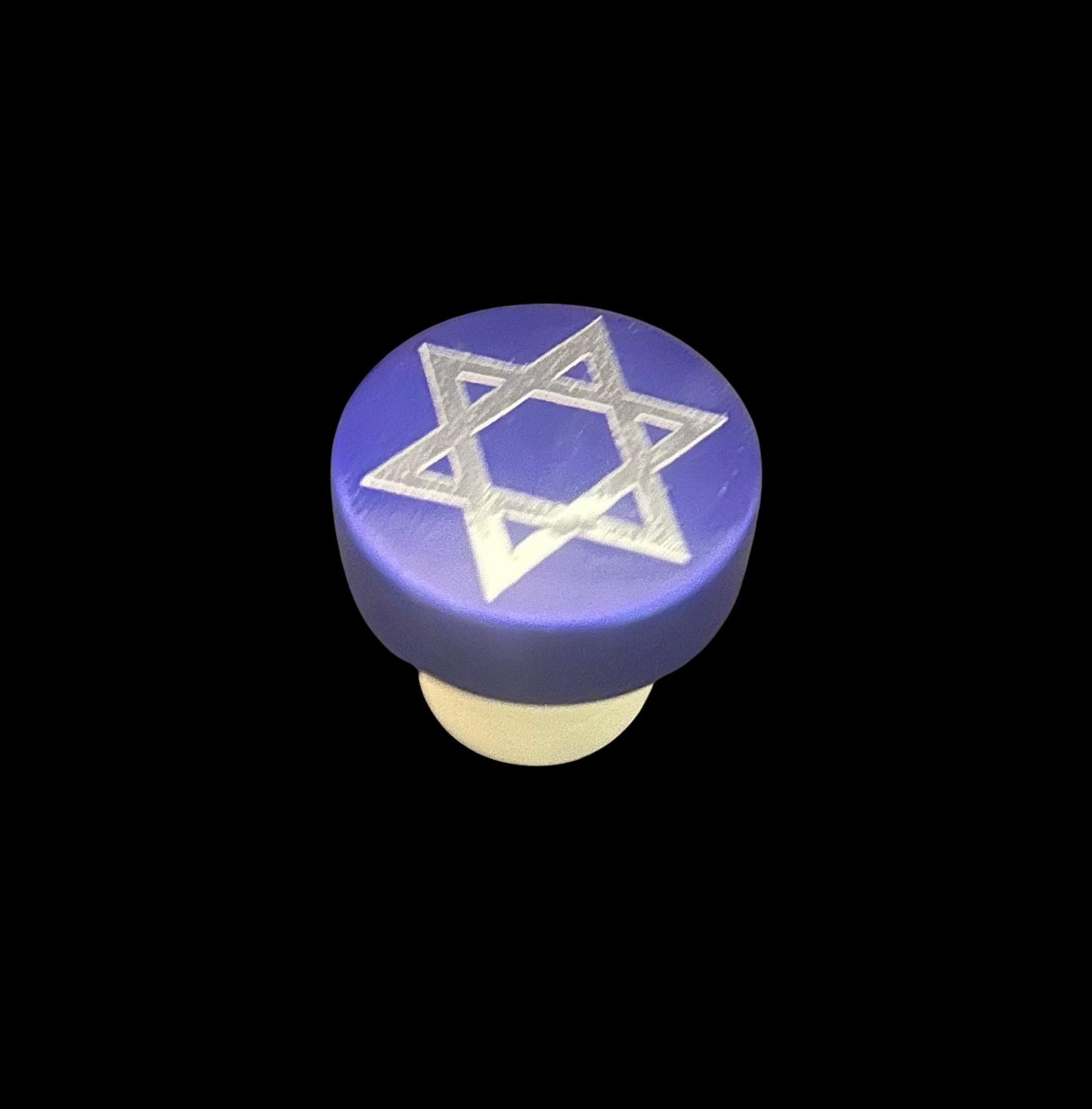 Jewish Star Metallic Wine Stopper- Hanukkah wooden wine cork