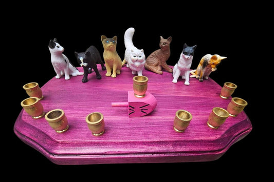 Cat Menorah, Kitty Hanukkah Menorah, Hanukitty, Chanukat, Meowzel Tov