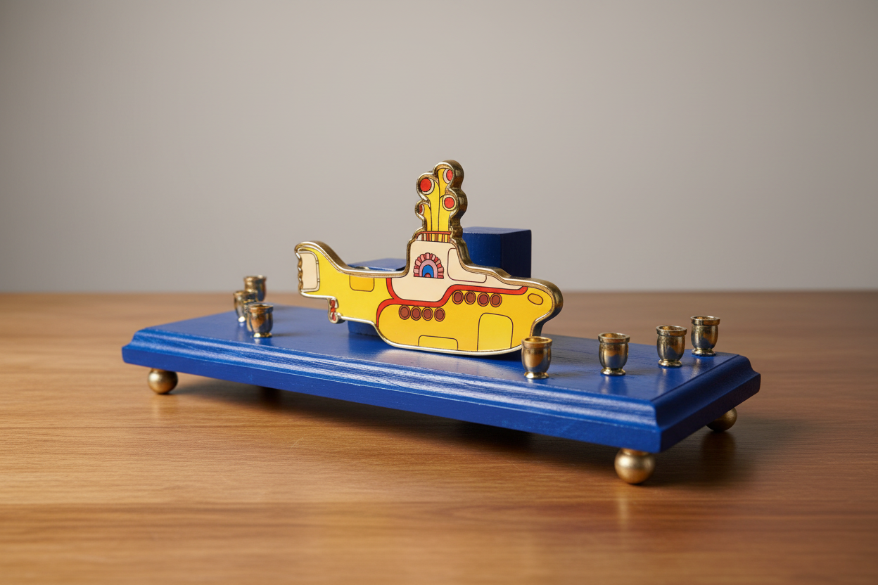 Collector Beatles Yellow Submarine Menorah Judaica Hanukkah Magnet Bottle Opener