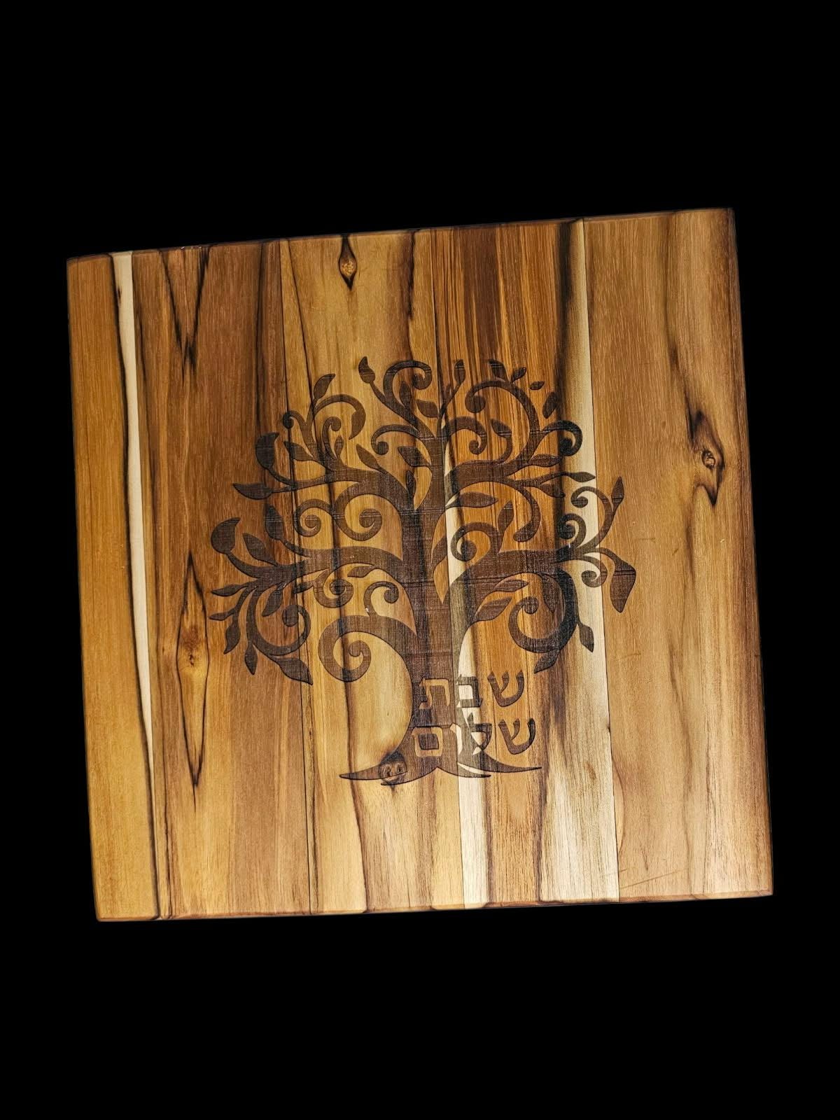 Tree of Life Teak Challah Board