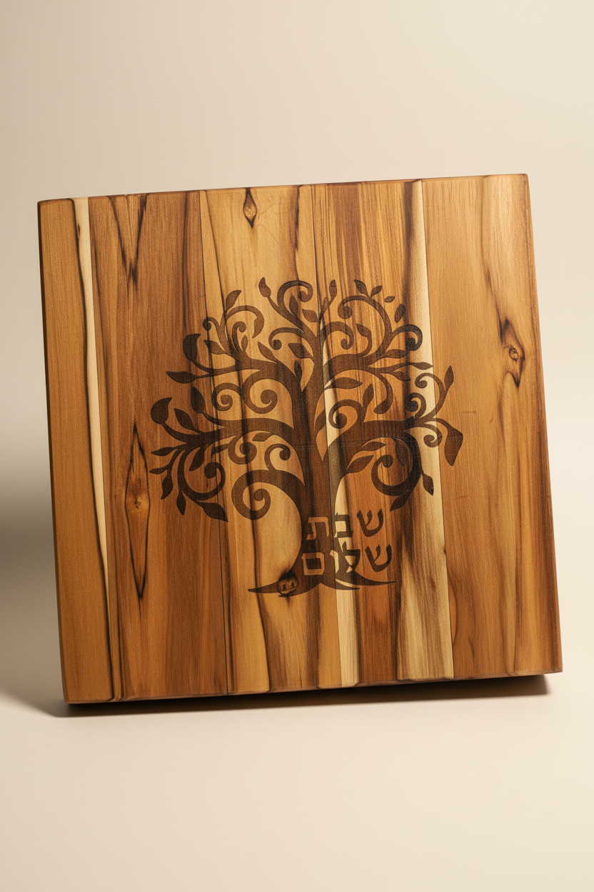 Tree of Life Teak Challah Board