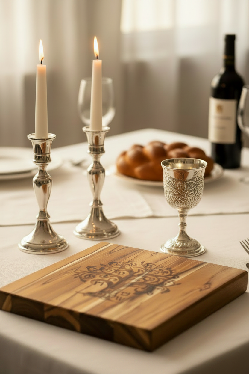 Tree of Life Teak Challah Board