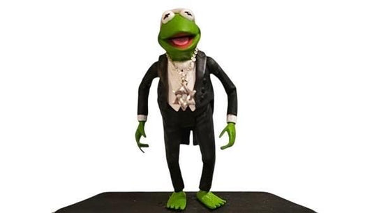 Collectors Kermit Shabbat Superstar Living in a Kosher Paradise Vintage Repurposed Figures Shabbat Candle Holder  judaica