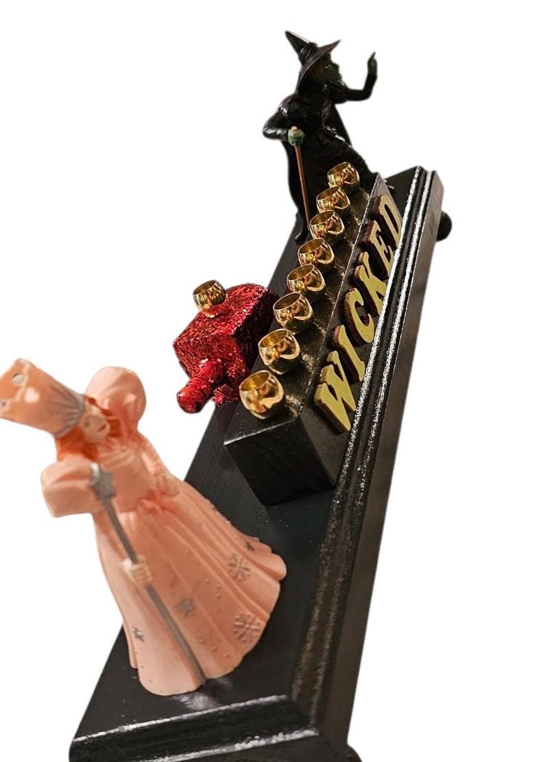 Wicked Wizard of Oz Menorah Collectible Judaica Hanukkiah Repurposed Figures