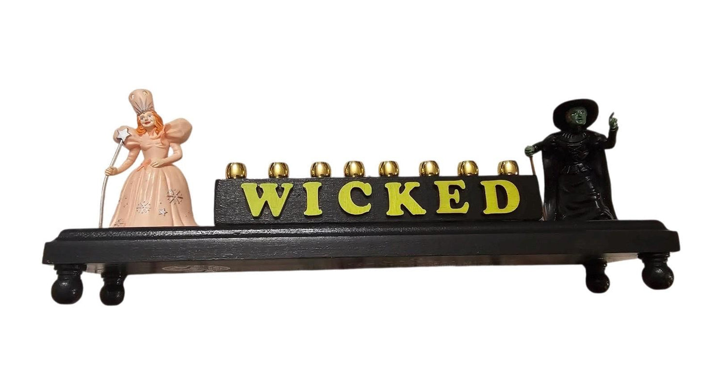 Wicked Wizard of Oz Menorah Collectible Judaica Hanukkiah Repurposed Figures
