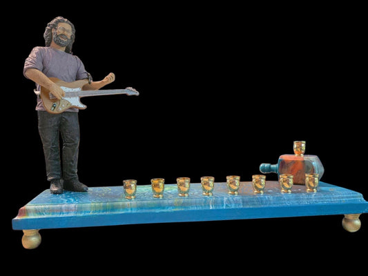 Grateful Dead vintage Jerry Garcia psychedelic Collectible Menorah Judaica Hanukkiah Repurposed Figure
