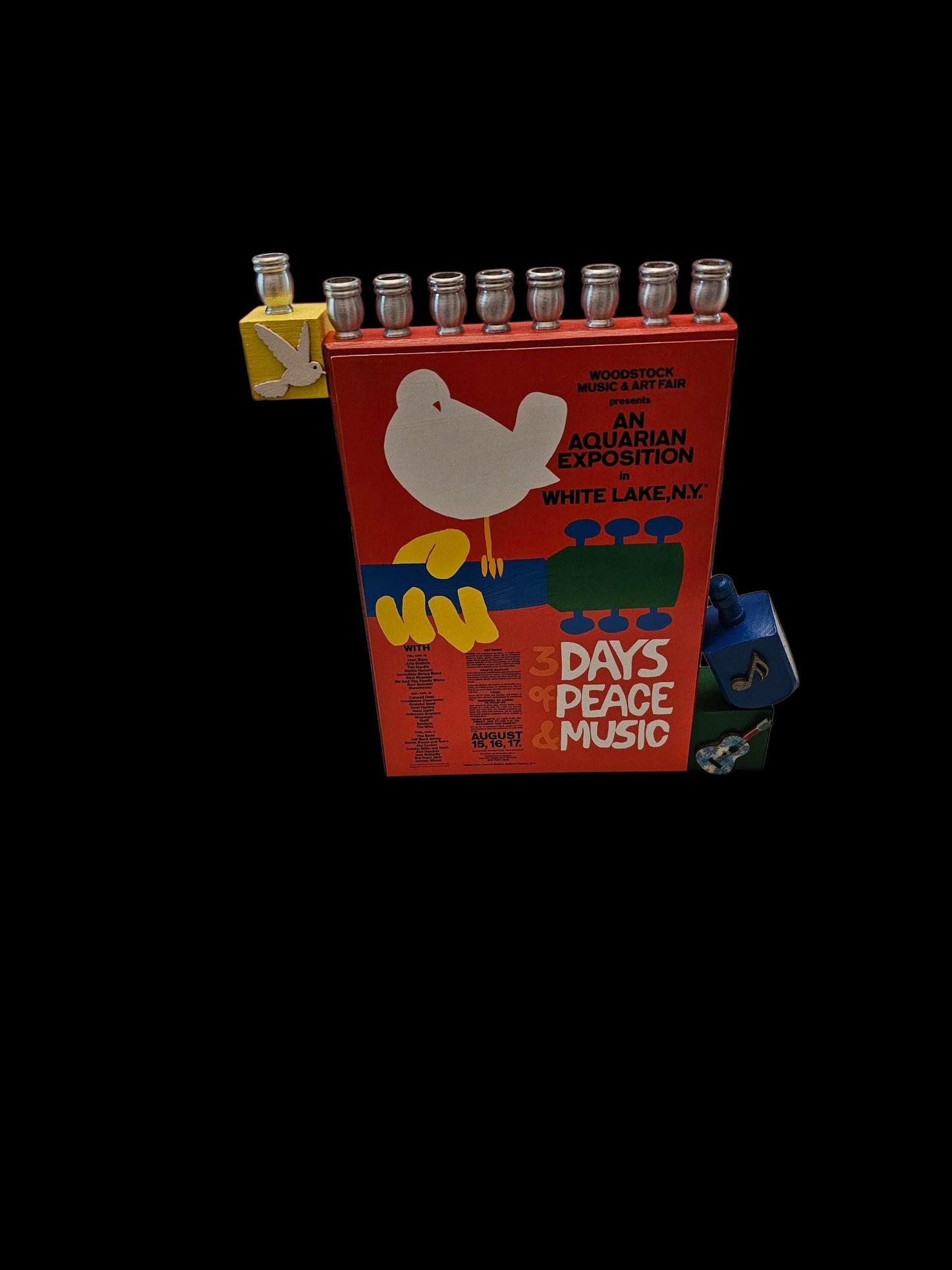 Woodstock Peace Love Music Menorah Judaica Jewish Festival History Hippie Flower Power