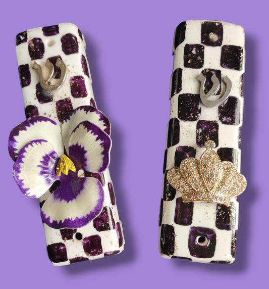 Checkerboard Ceramic Mezuzah With Bling
