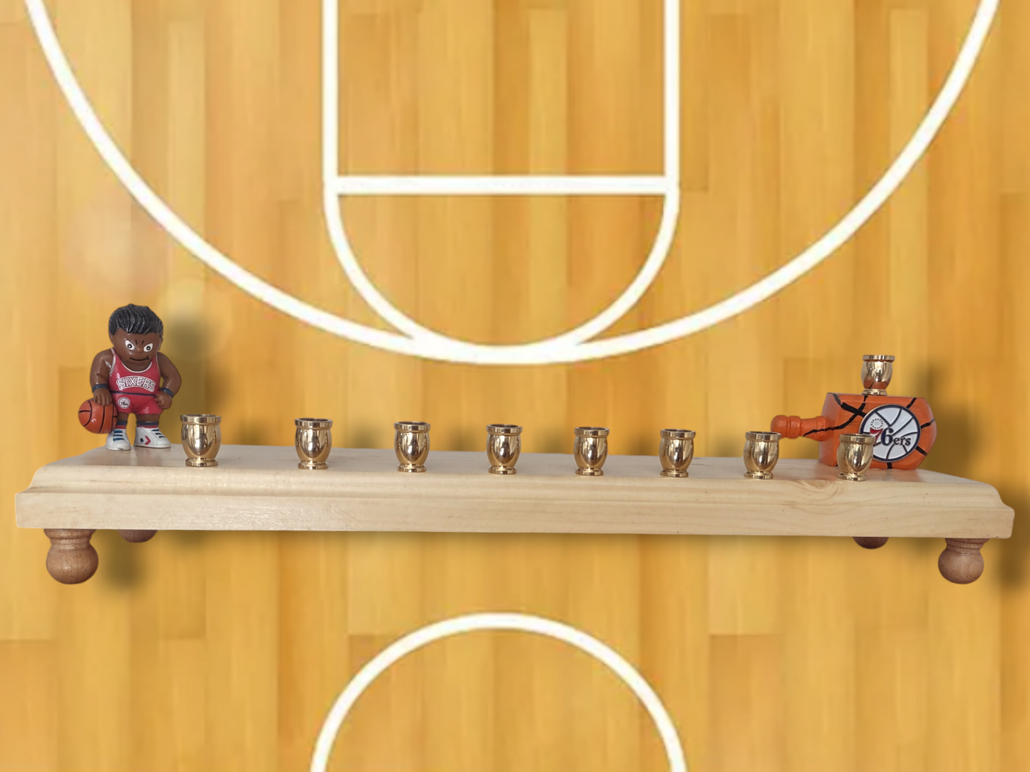 Collectors Edition 76'ers Basketball Themed Menorah