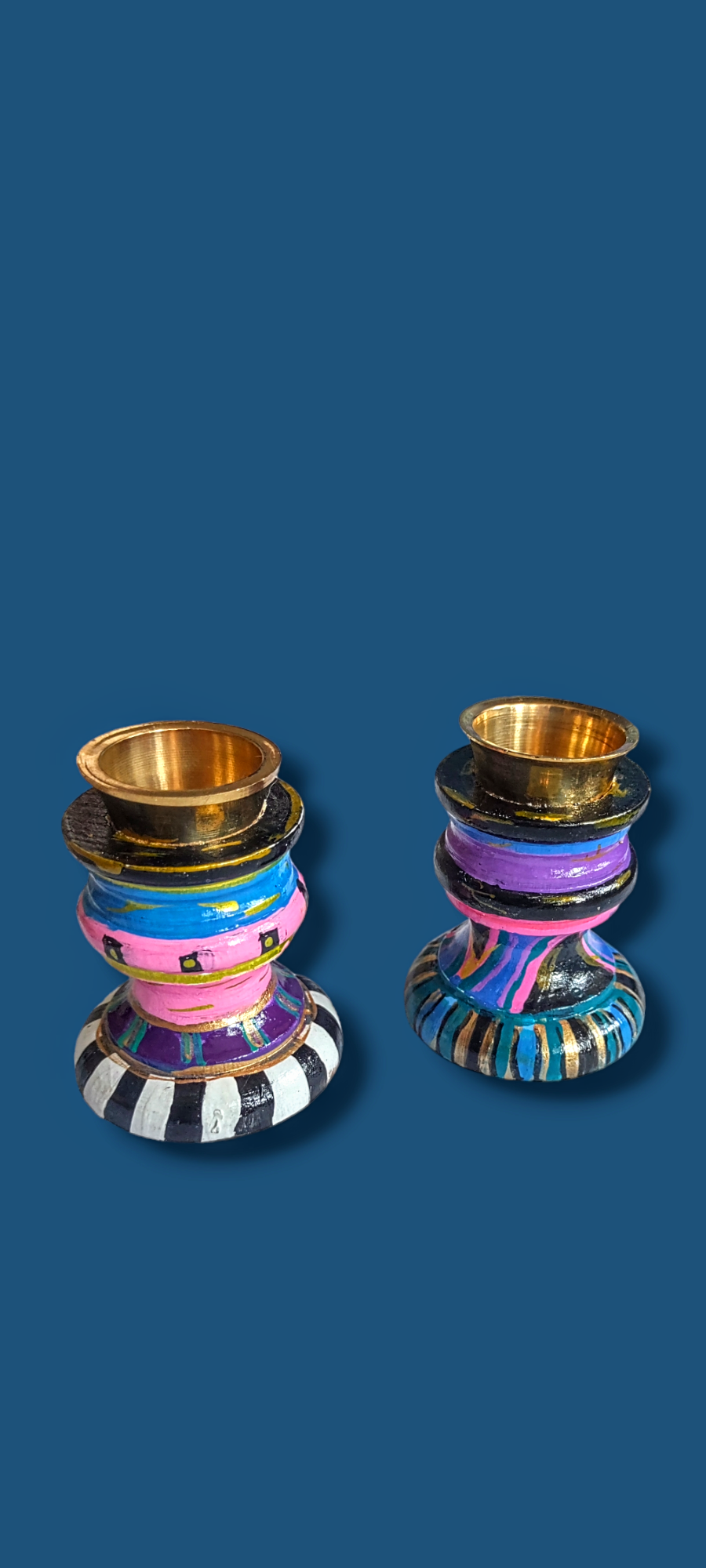 Funky Shabbat Candle Holders