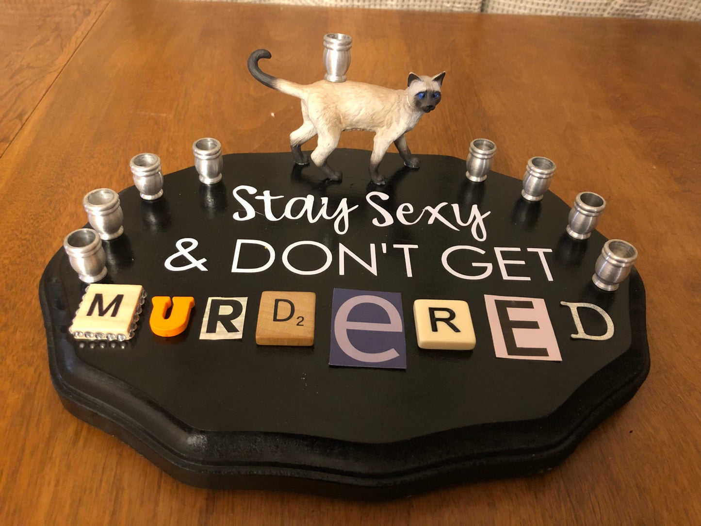My favorite murder podcast Hanukah Menorah