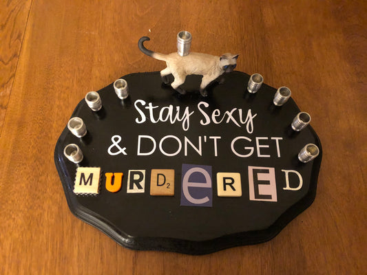 My favorite murder podcast Hanukah Menorah