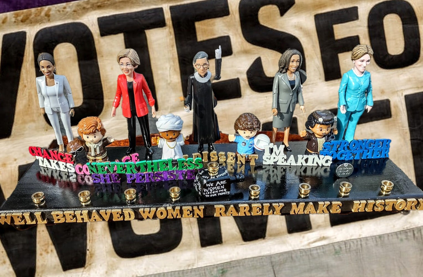 Well Behaved Women Rarely Make History Menorah: Feminist Hanukkiah