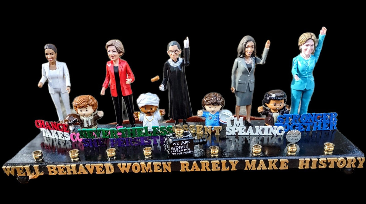 Well Behaved Women Rarely Make History Menorah: Feminist Hanukkiah