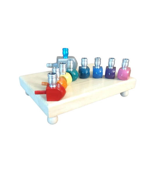 Rainbow Dreidel Menorah